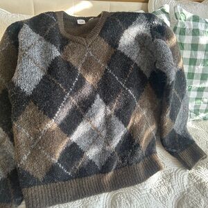 GAP boys extra lrg Crewneck Argyle Sweater - Brown, Black, Gray